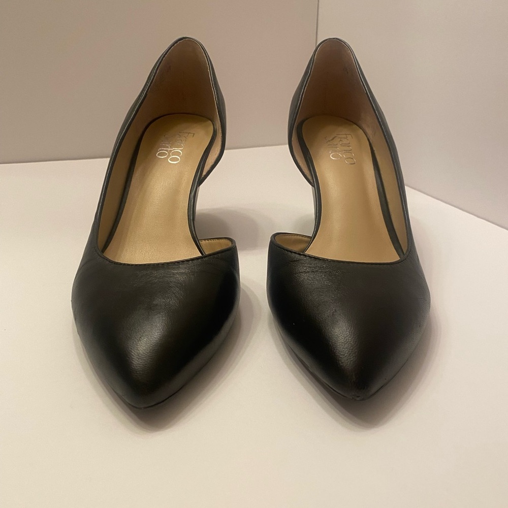 Franco Sarto Black Leather Upper Wedge Heel Women’s size 9.5, Black support Heel - Picture 4 of 14
